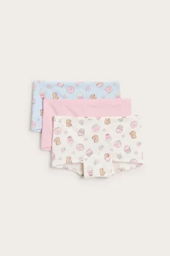 3-pk. med boxershorts i bomullstrikot med desserttrykk