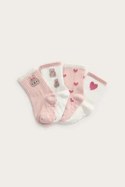 4-pk. mønstrede babysokker