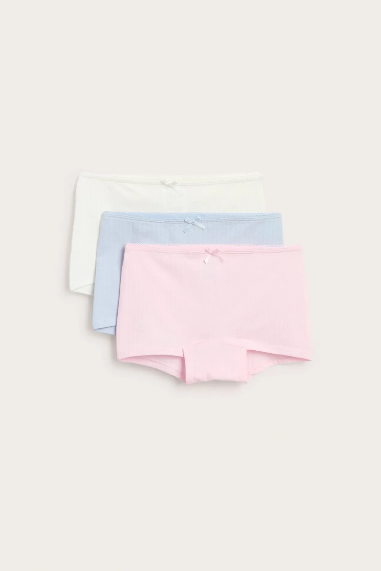 3-pk. ribbede bomullsboxershorts