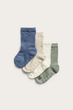 4-pk. ribbestrikkede babysokker