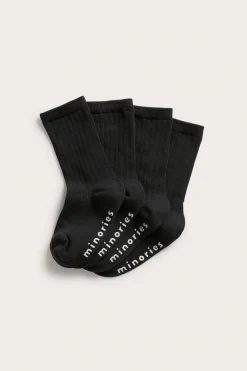 4-pk- ribbestrikkede barnesokker