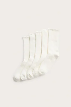 5-pk. ribbestrikkede sokker