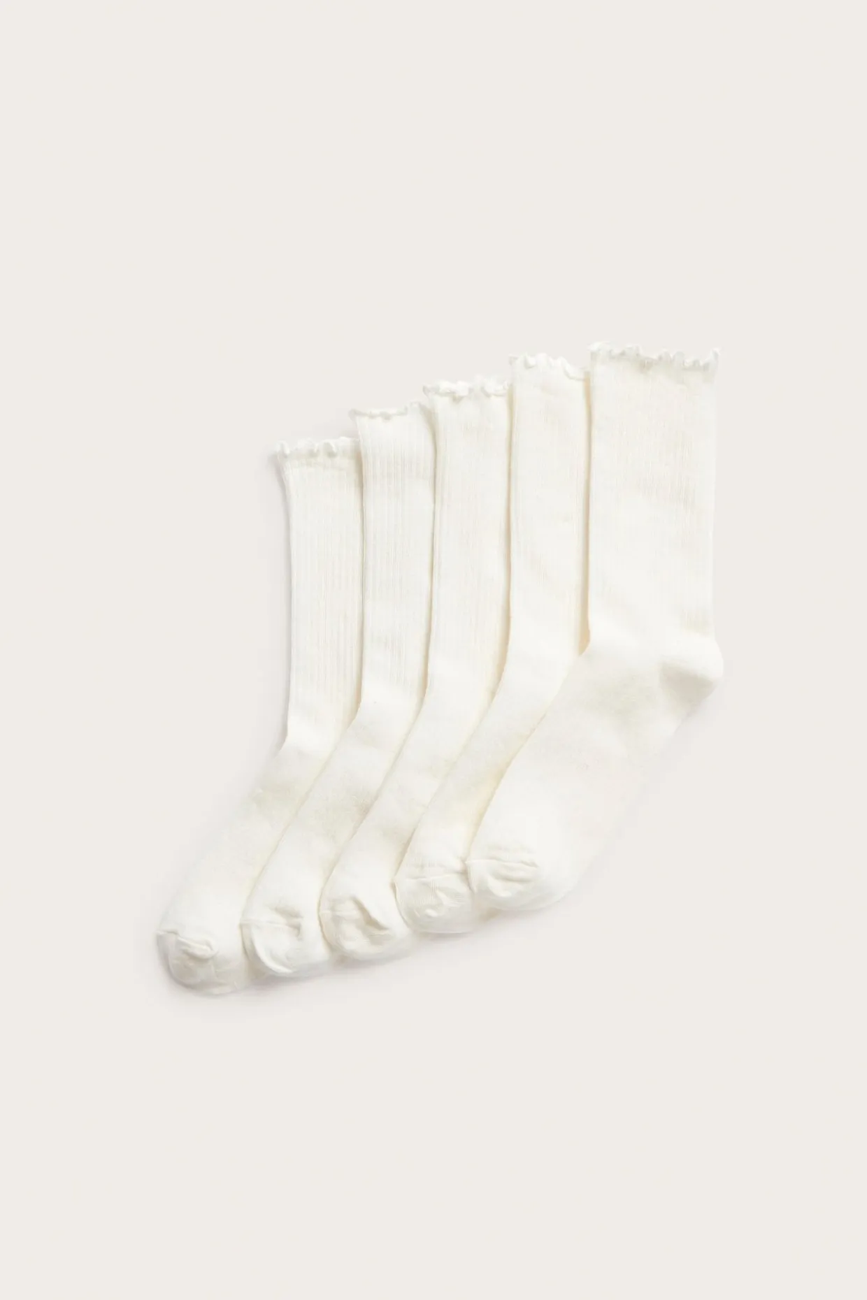 5-pk. ribbestrikkede sokker