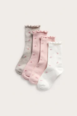 4-pk. småblomstrete sokker