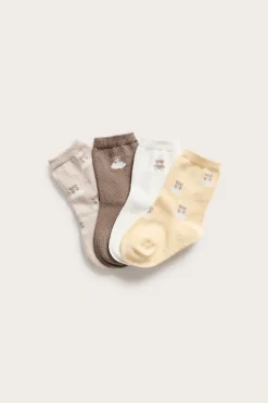 4-pk. sokker med bamser