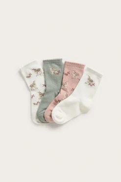 4-pk. sokker med blomster