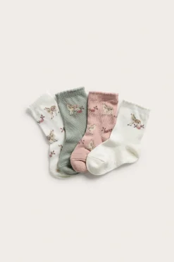 4-pk. sokker med blomster