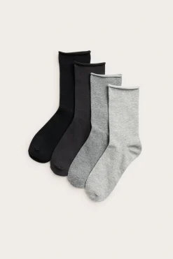4-pk. sokker med rullet kant