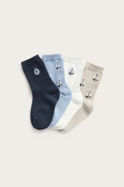 4-pk. sokker med seilbåter