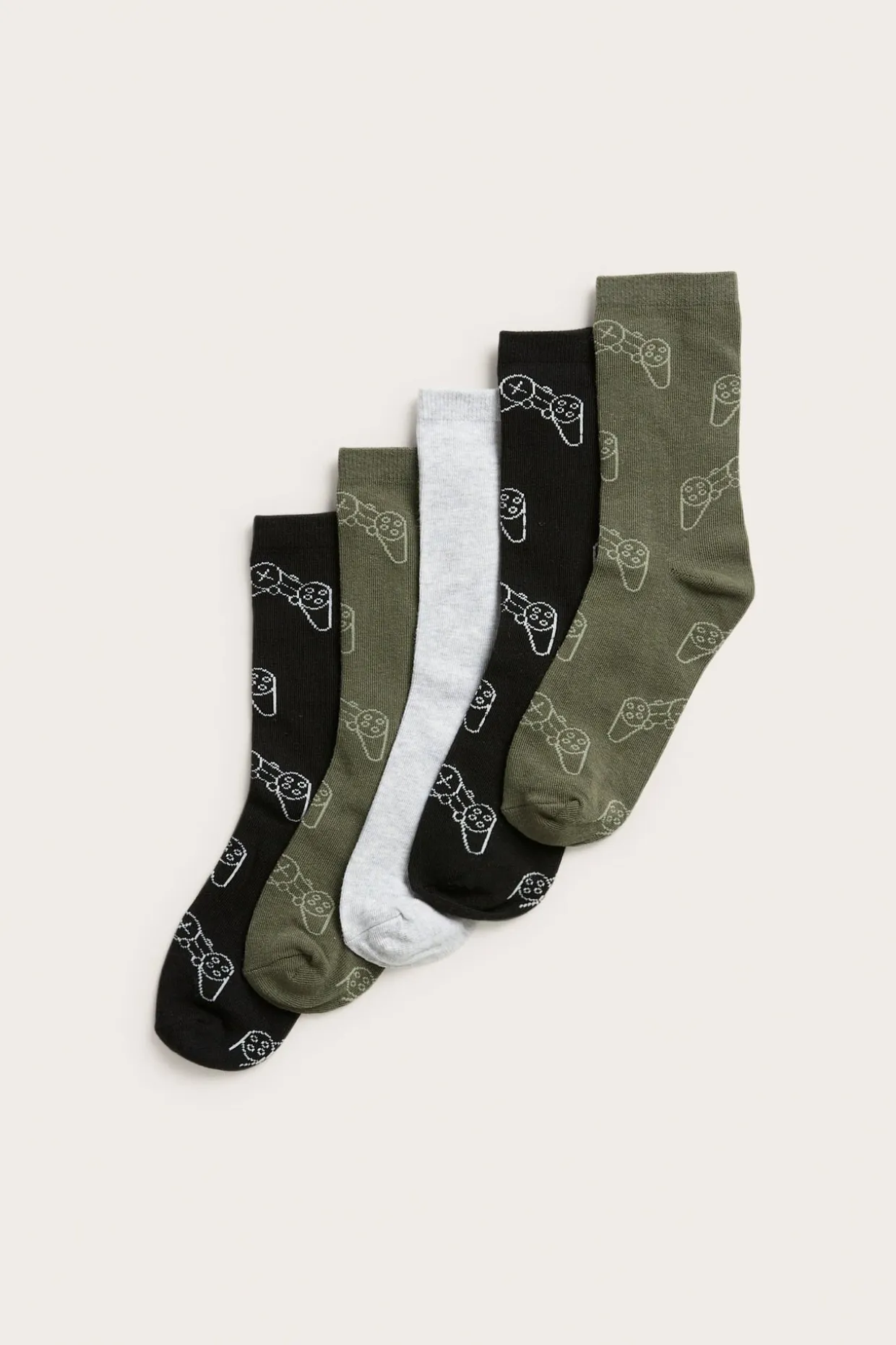 5-pk. sokker med spillkontroller-motiv