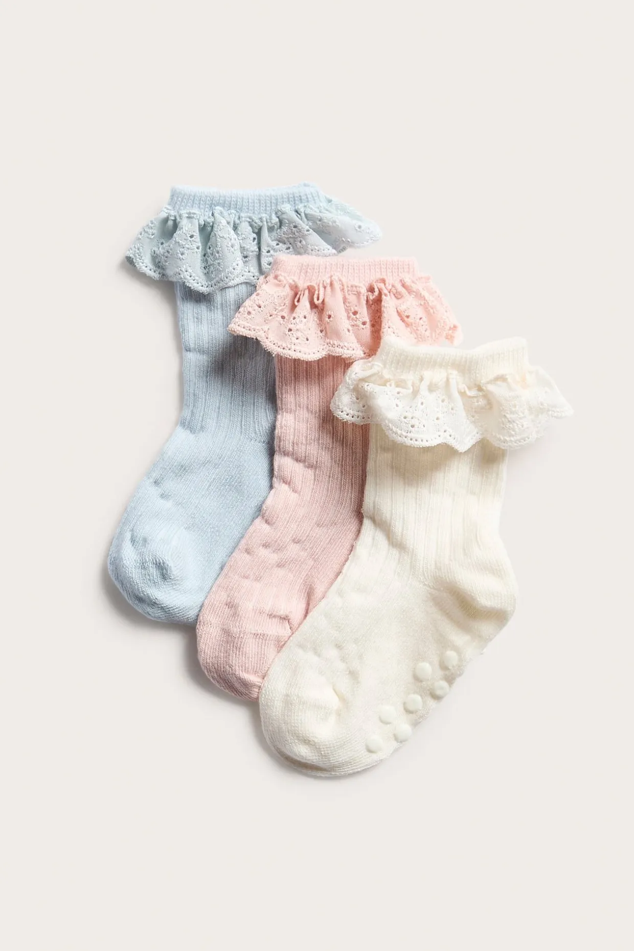 3-pk. sokker med volang