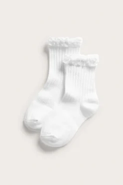 2-pk. sokker med volangkant