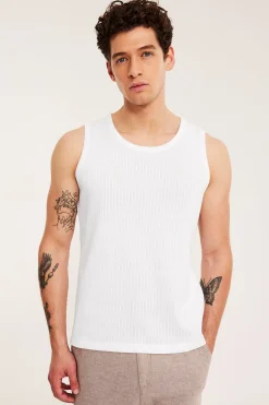 Pointelle-singlet i slim fit