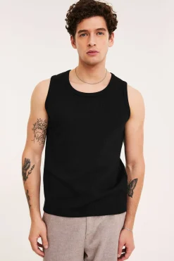 Pointelle-singlet i slim fit