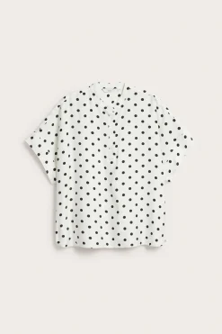 Popover-bluse med korte ermer