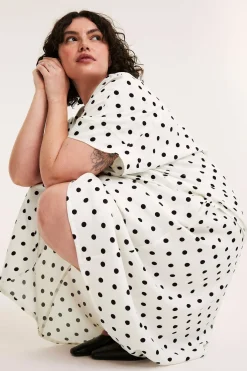Popover-bluse med korte ermer