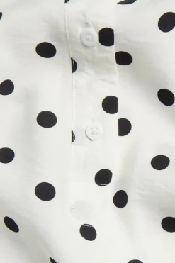 Popover-bluse med korte ermer