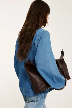 Popover jeansskjorte med broderi
