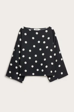 Prikkete satengbluse
