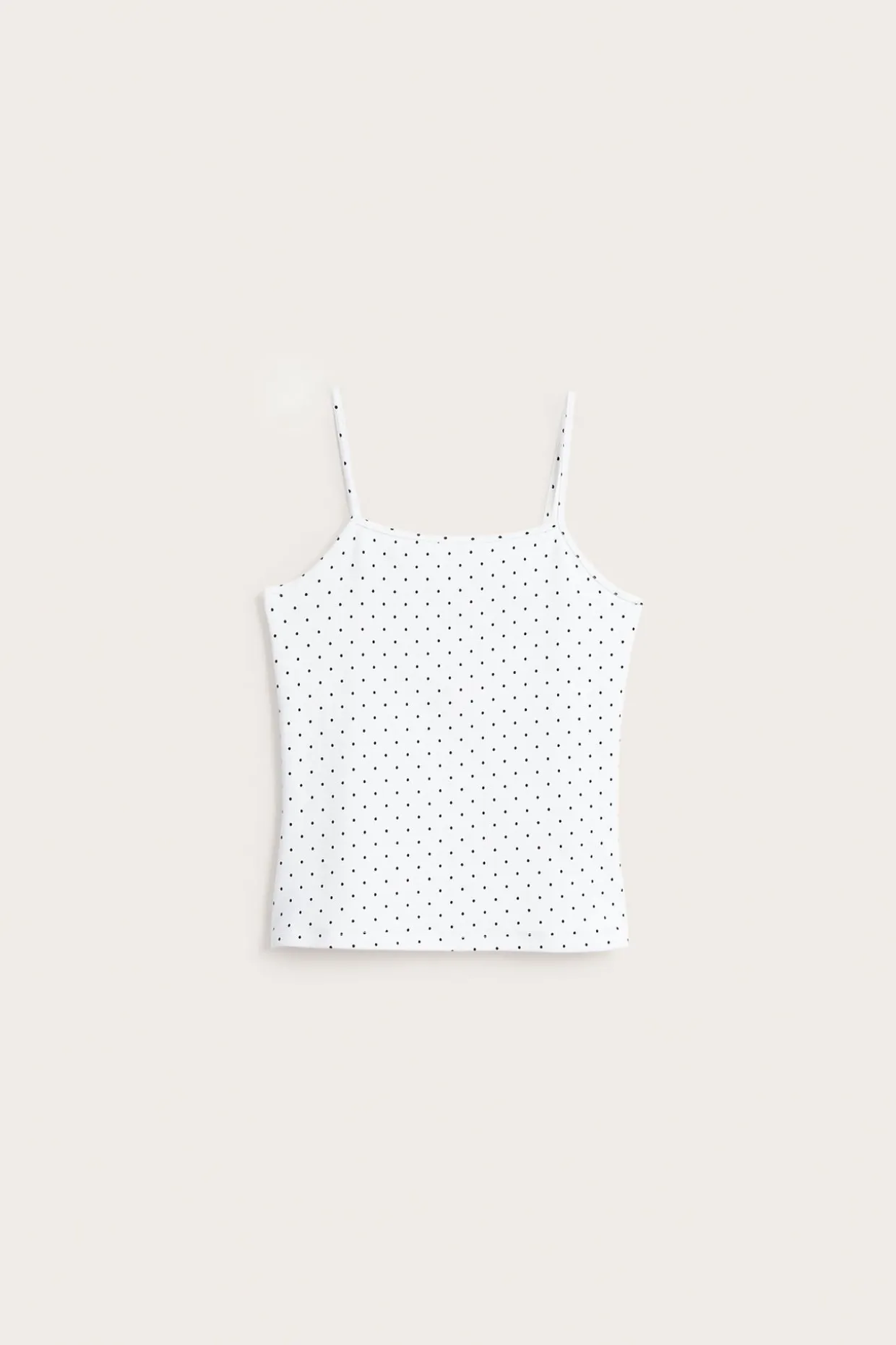 Prikkete singlet i bomullstrikot