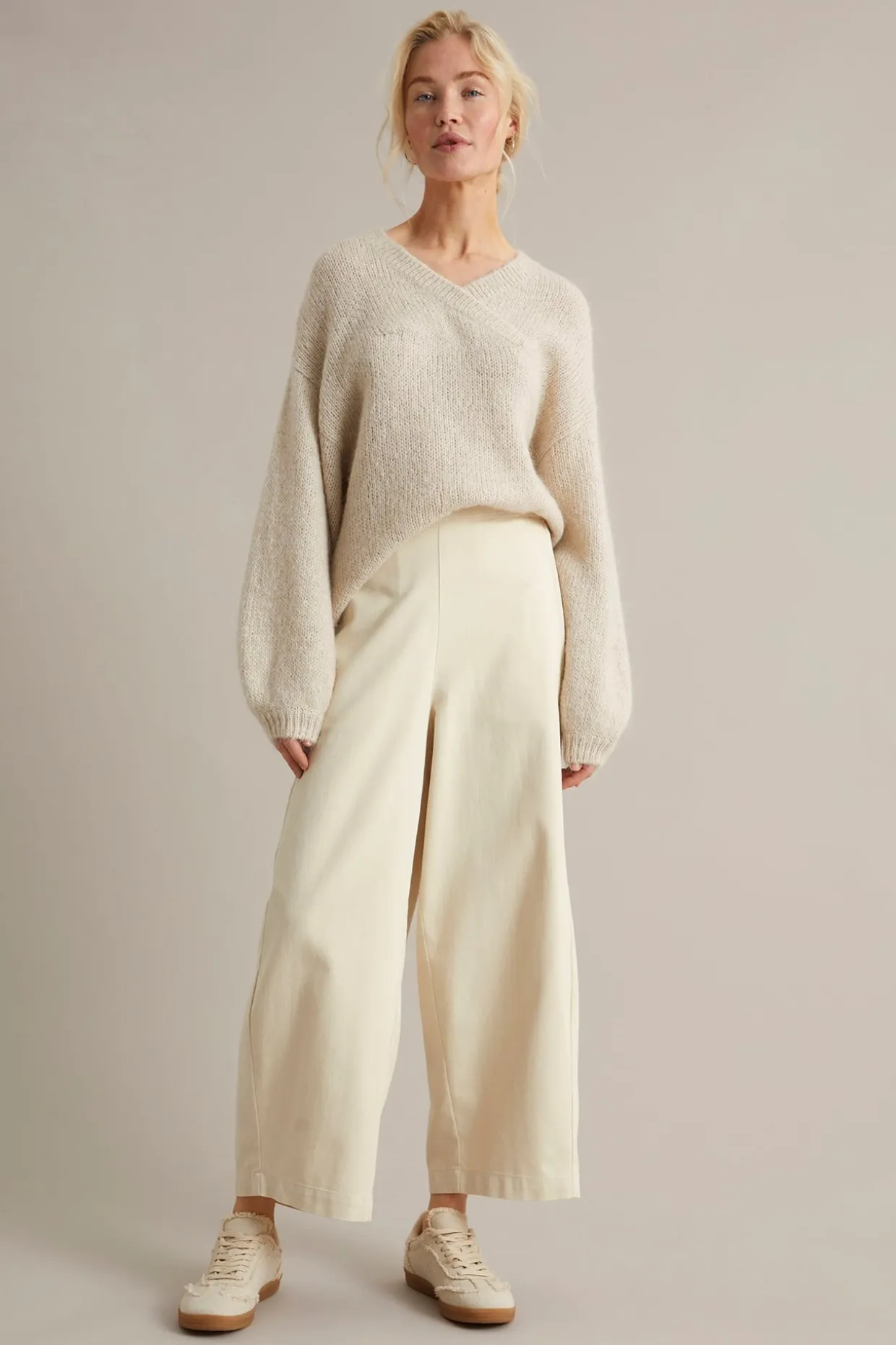 Pull on-bukse barrel fit | Lys beige | Dame | Kappahl