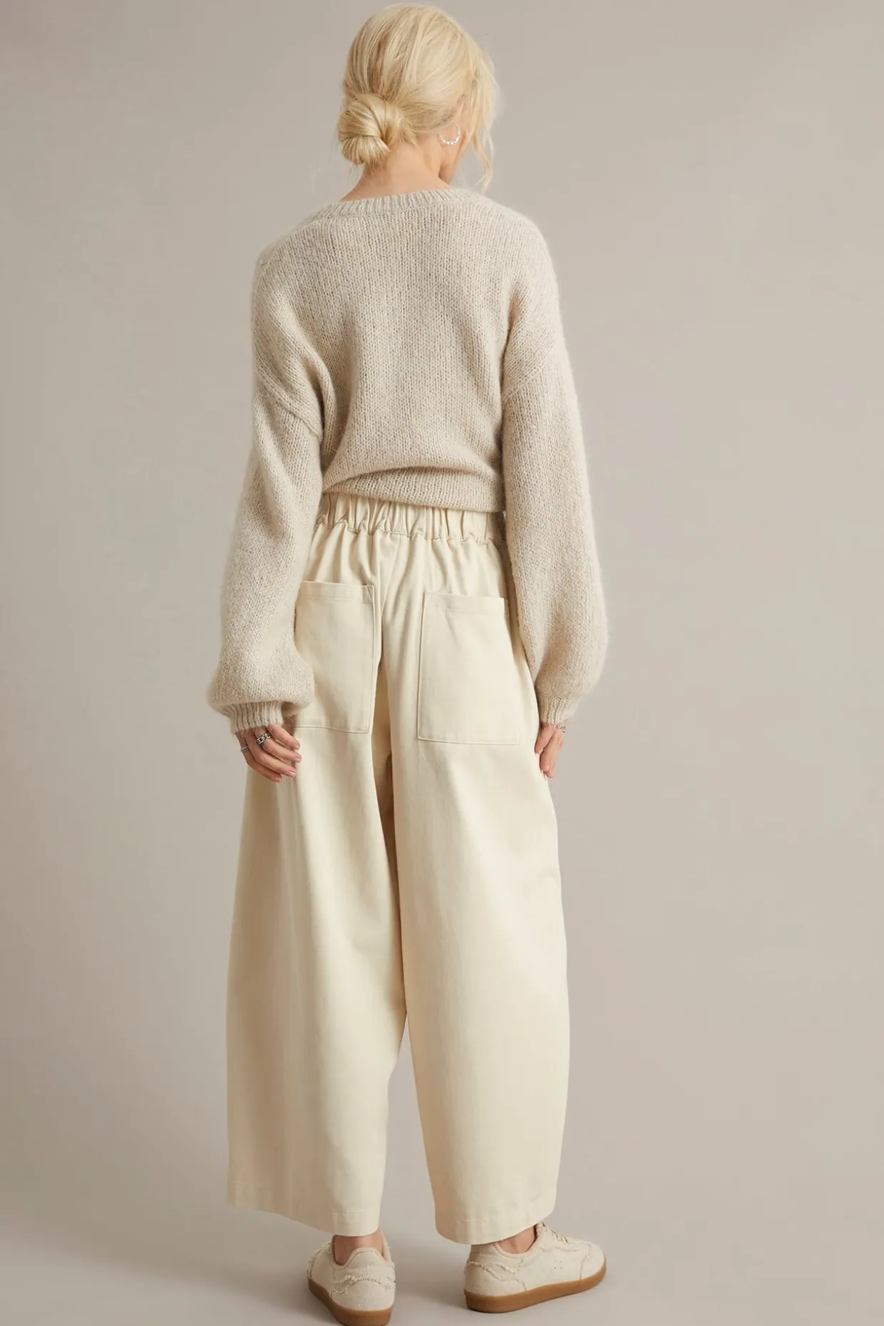 Pull on-bukse barrel fit | Lys beige | Dame | Kappahl