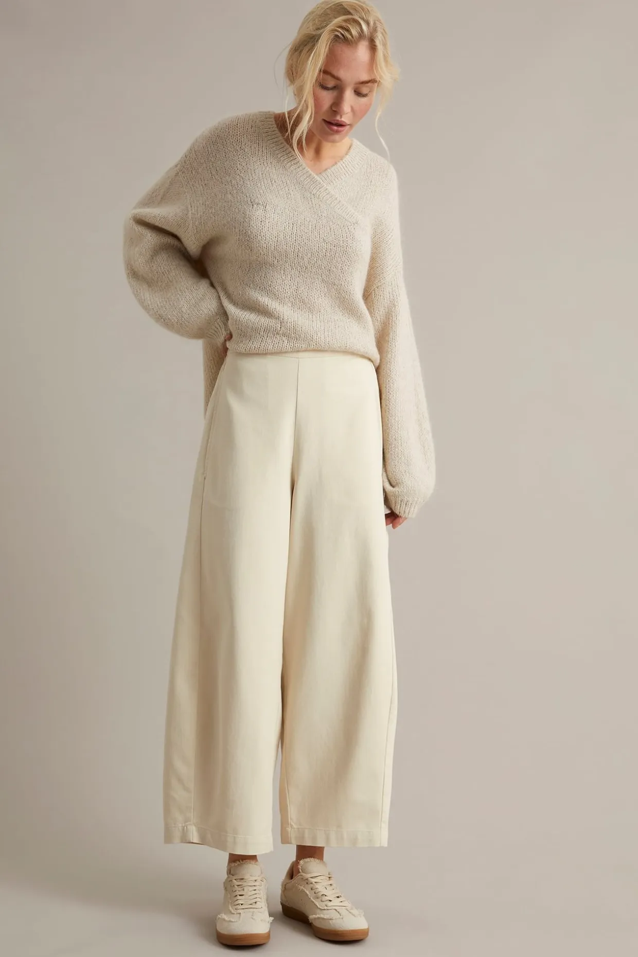 Pull on-bukse barrel fit | Lys beige | Dame | Kappahl
