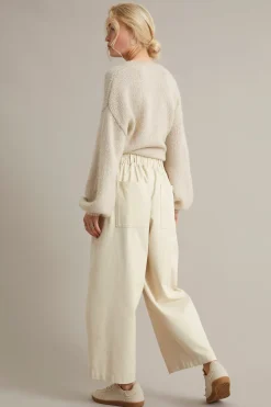 Pull on-bukse barrel fit | Lys beige | Dame | Kappahl
