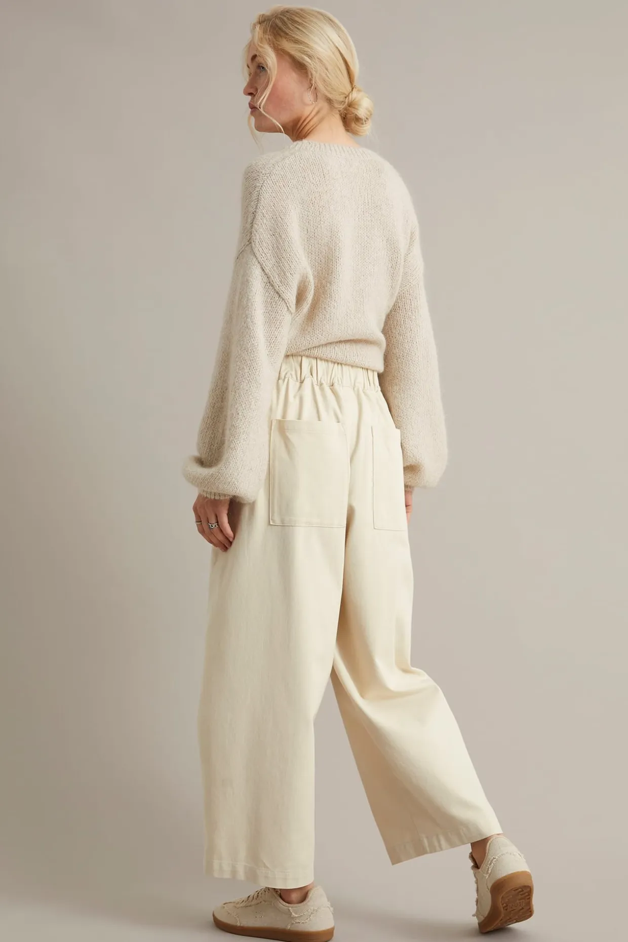 Pull on-bukse barrel fit | Lys beige | Dame | Kappahl