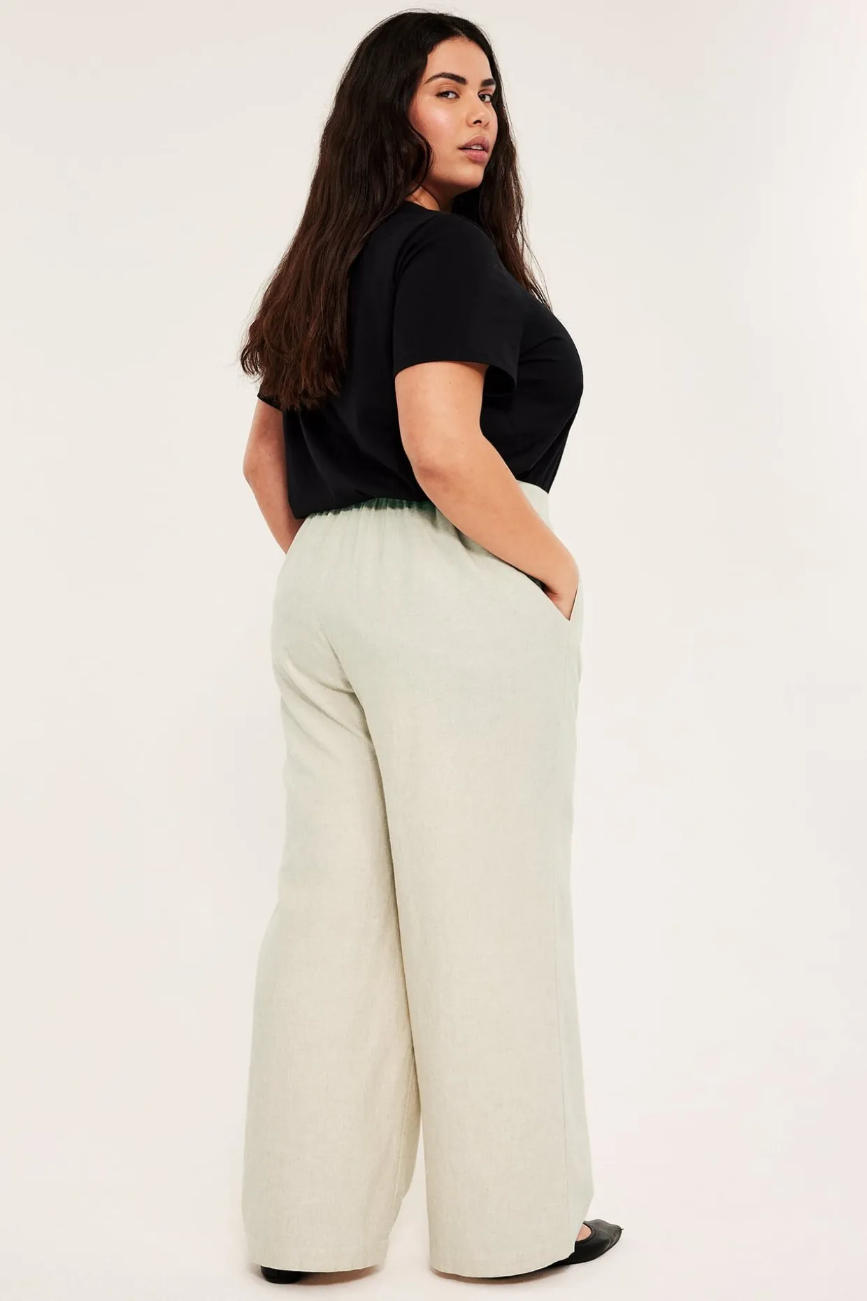 Pull on-bukse i linblanding
