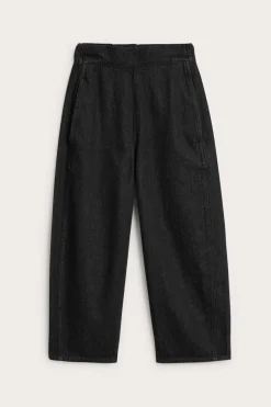 Pull-on jeans barrel fit cropped