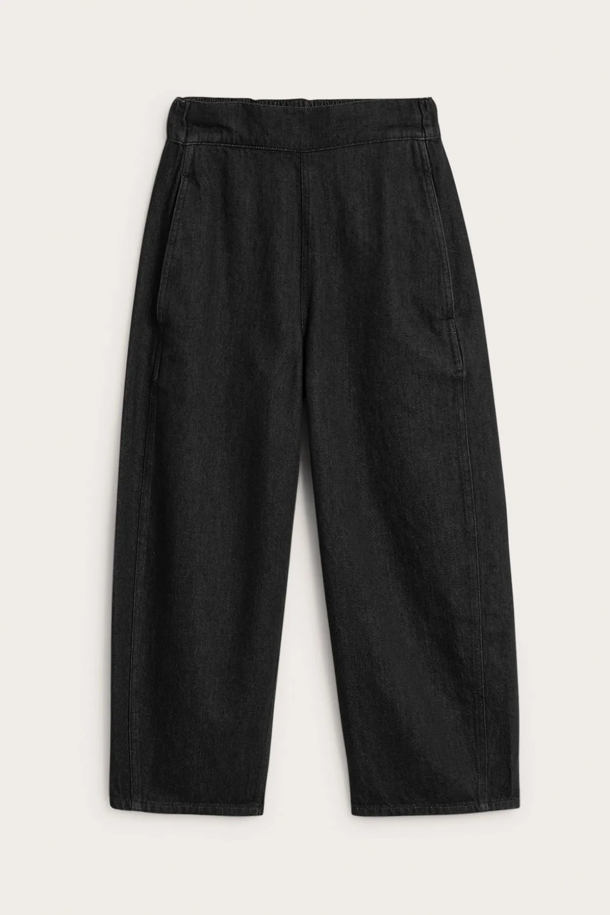 Pull-on jeans barrel fit cropped