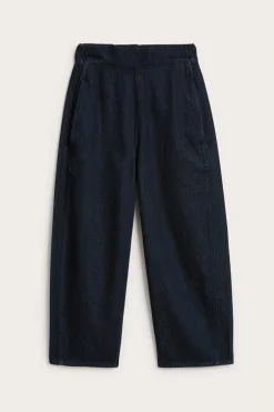 Pull-on jeans barrel fit cropped