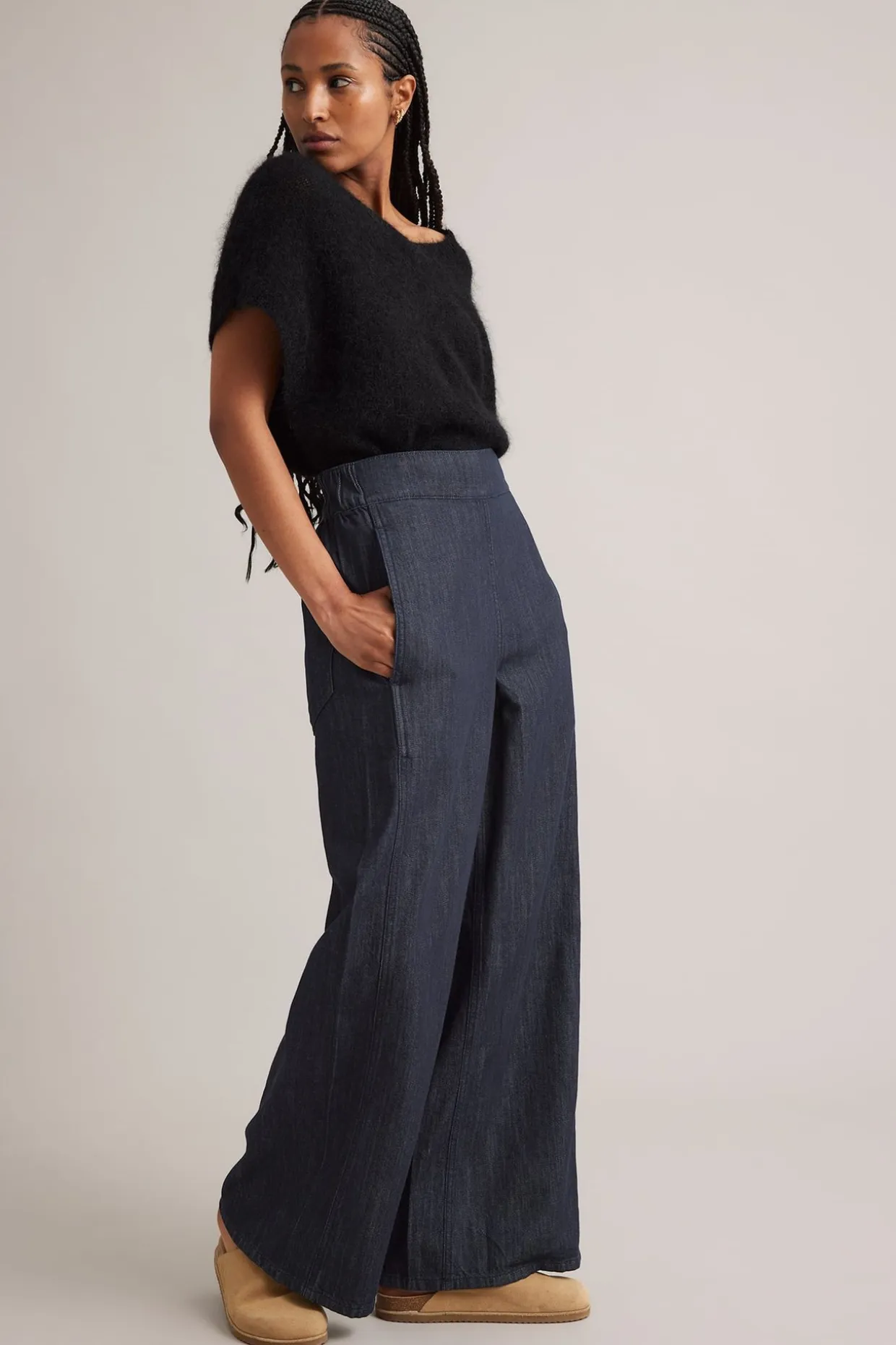 Pull-on jeans wide fit