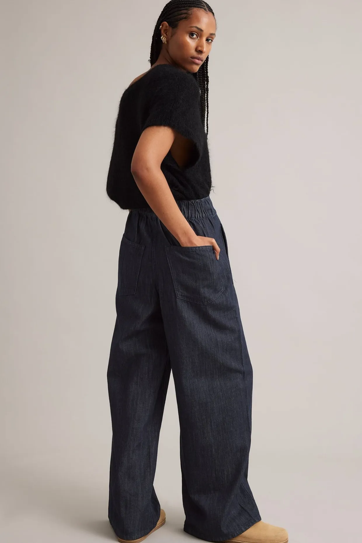 Pull-on jeans wide fit