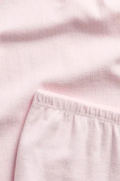 Pyjamas i bomull med pointelle-mønster