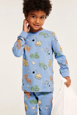 Pyjamas med anleggsmaskiner