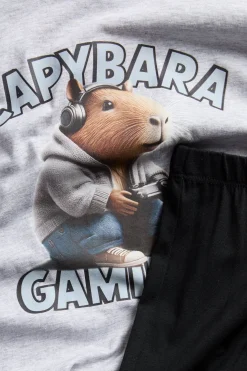 Pyjamas med lange ermer og spillmotiv