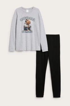 Pyjamas med lange ermer og spillmotiv
