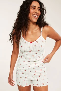 Pyjamassett med pointelle-mønster