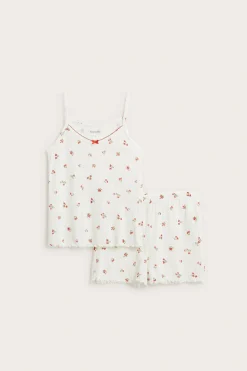 Pyjamassett med pointelle-mønster