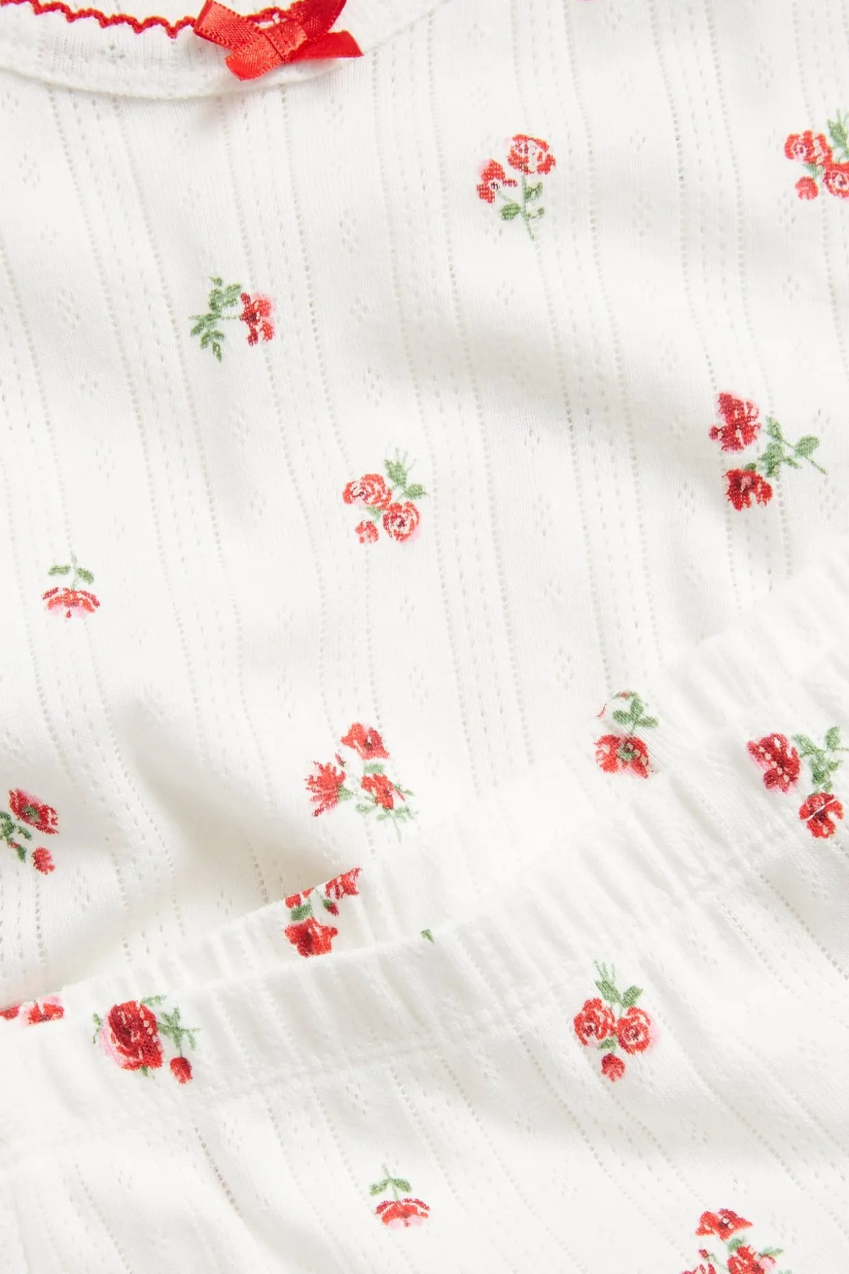 Pyjamassett med pointelle-mønster