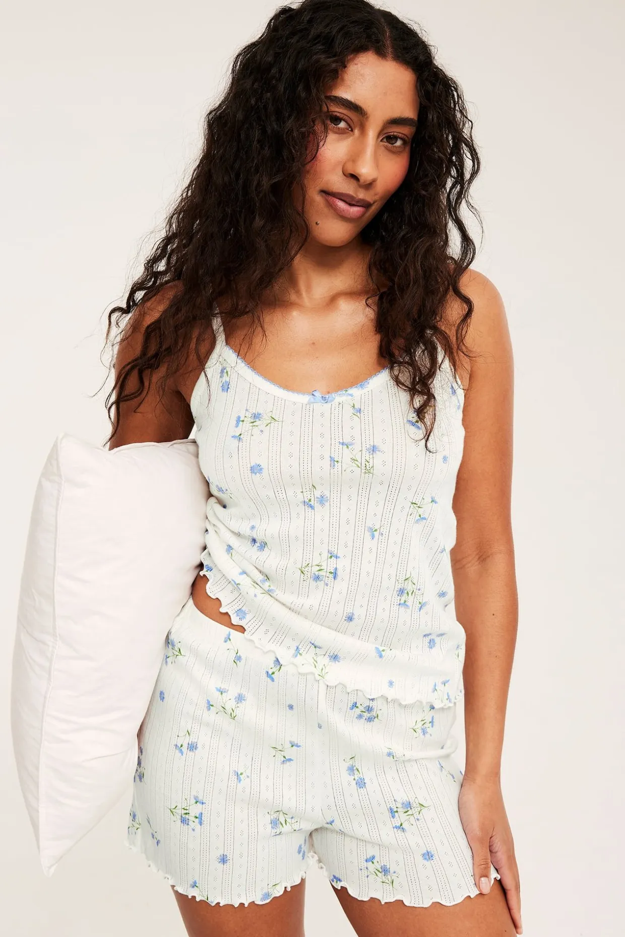 Pyjamassett med pointelle-mønster