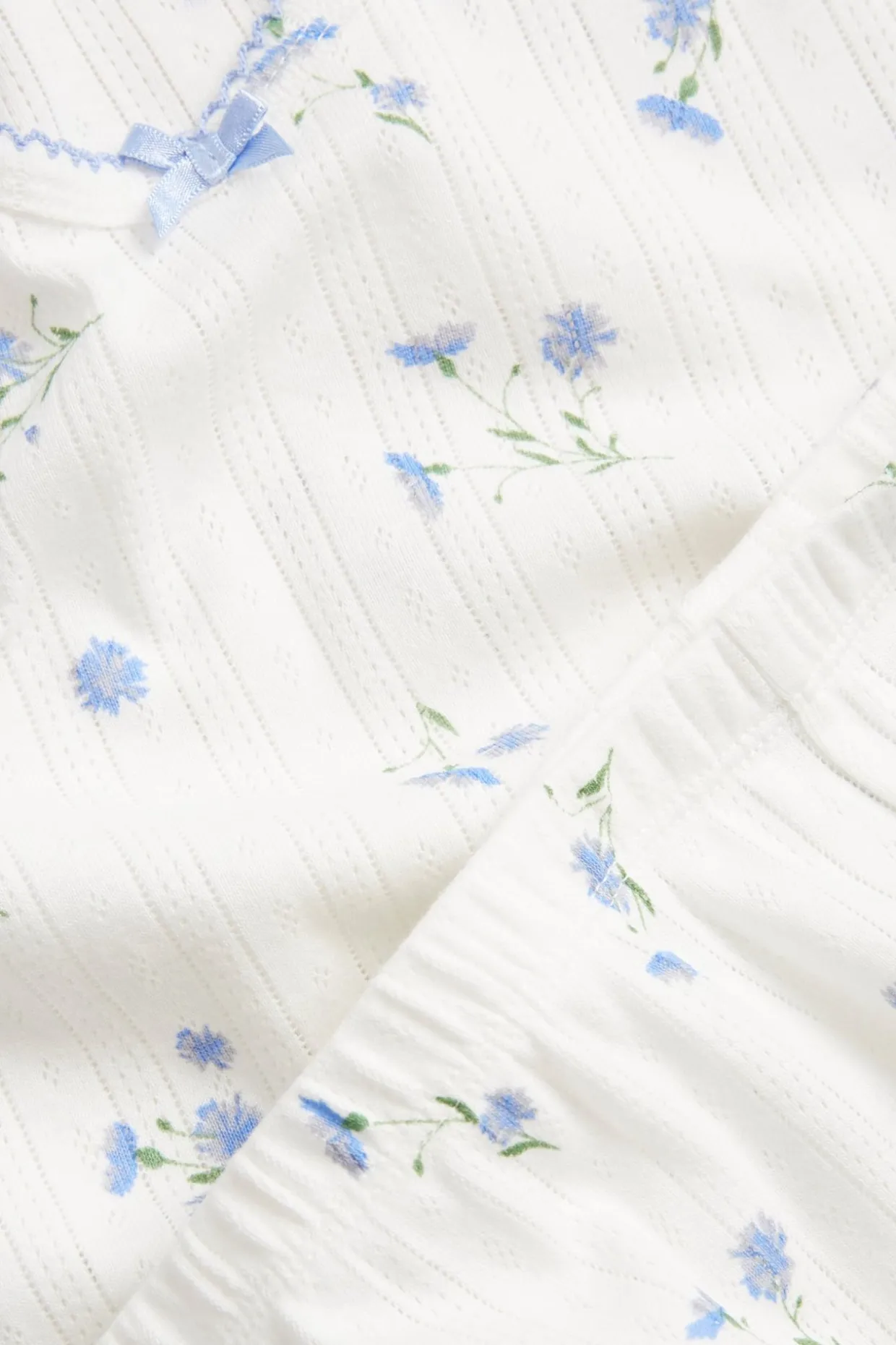 Pyjamassett med pointelle-mønster