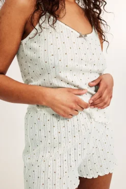 Pyjamassett med pointelle-mønster