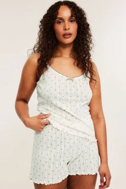 Pyjamassett med pointelle-mønster