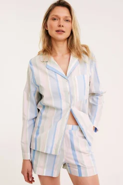 Pyjamasshorts i vevd bomull