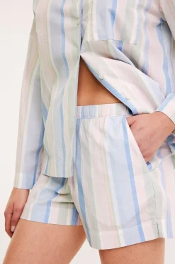 Pyjamasshorts i vevd bomull