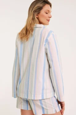 Pyjamasshorts i vevd bomull