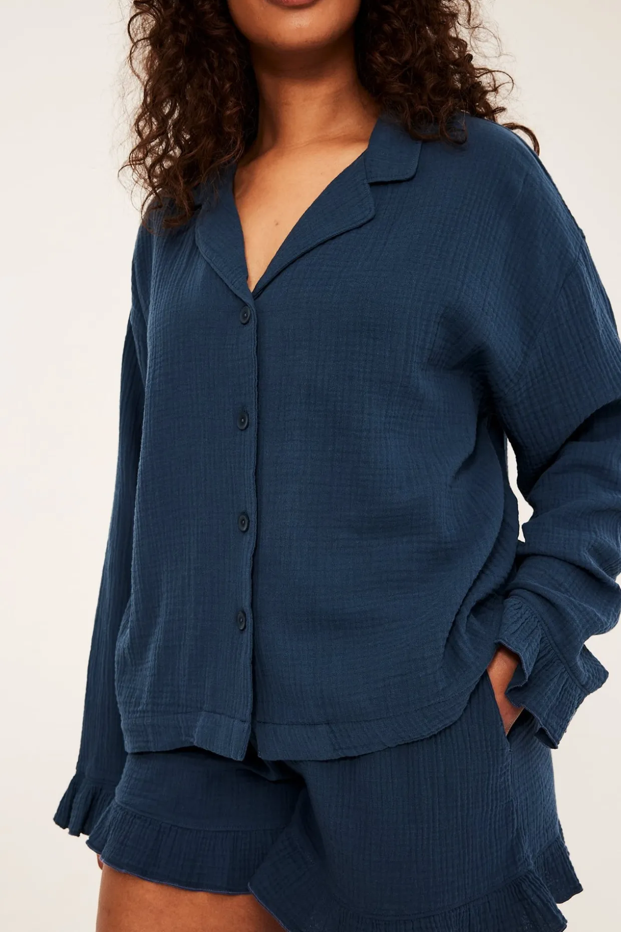 Pyjamasskjorte i musselin